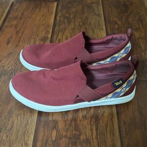 Teva Red and Blue Slip-On Loafers